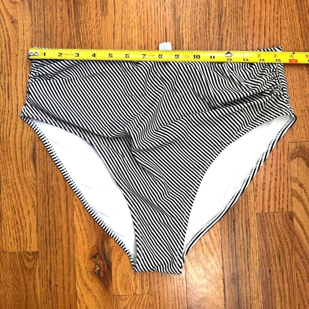 Women's Bikini Tankini Bottom No Brand Black & White Stripes High Rise
